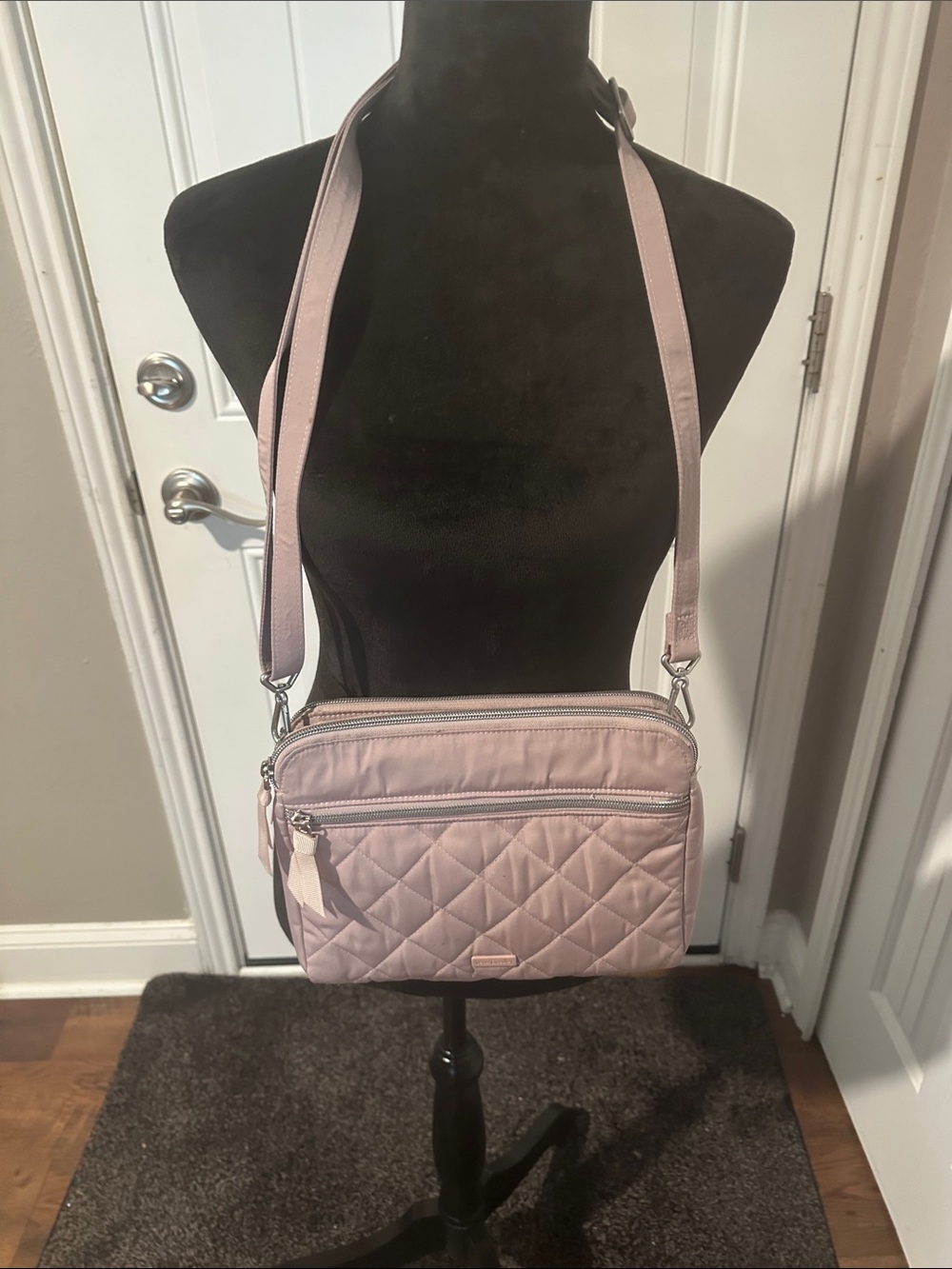 Vera Bradley Quilted Crossbody Bag - Light Pink